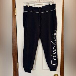 Calvin Klein Navy Joggers with White Logo